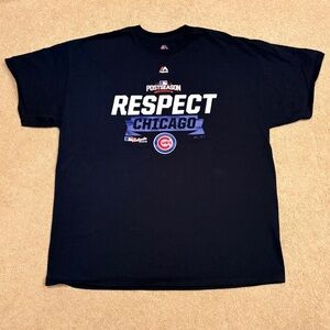Majestic Chicago Cubs Respect Graphic T Shirt Mens XL Black MLB Summer Baseball